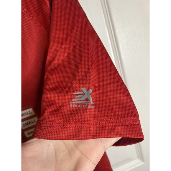 ZeroXposur Men's Short Sleeve Rash Guard Sun Protection Tee Cherry Red Size Sm - Picture 4 of 14